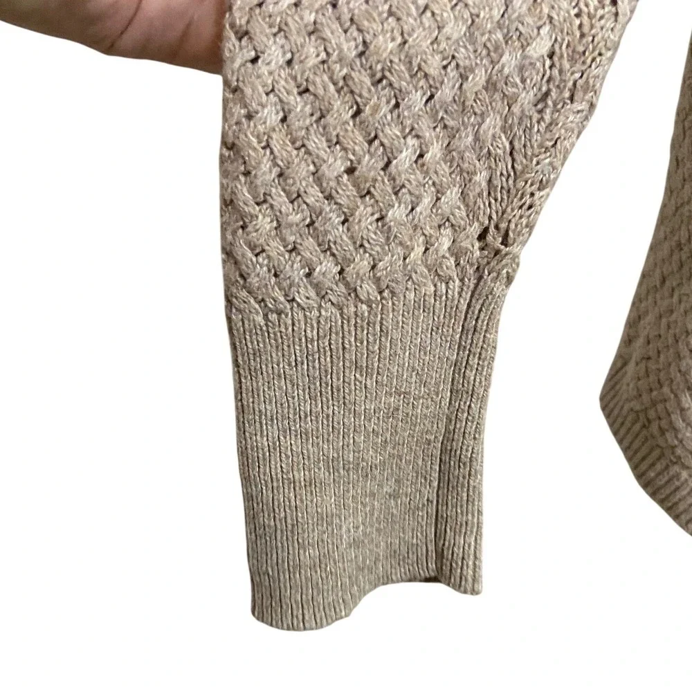LOFT‎ Textured Knit Crew Neck Sweater Granola Costal Grandma Cottagecore Medium